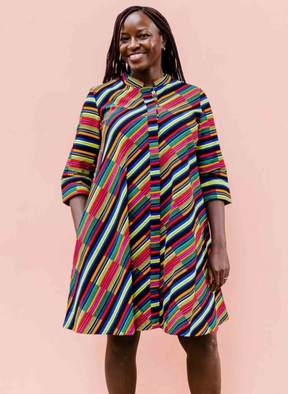 Zuri Ladies 1X Chromatic Multi Color Oversized Dress